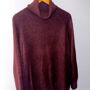 H&M women's turtle neck sweater dress burgundy fall